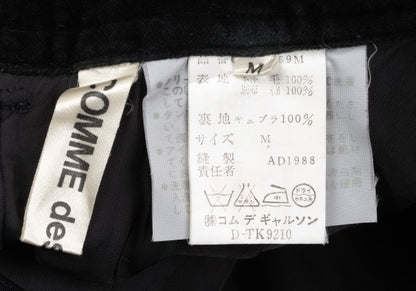 COMME des GARCONS Velour Panel Offset Skirt Black Size M