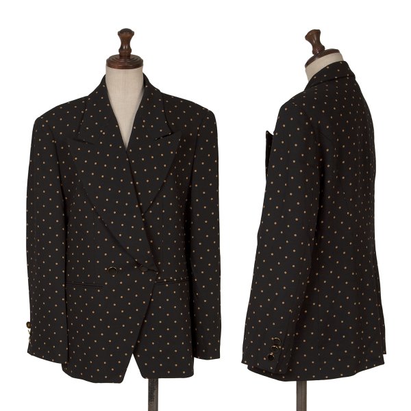KENZO Dot Print Wool Cutaway Jacket Black Size M
