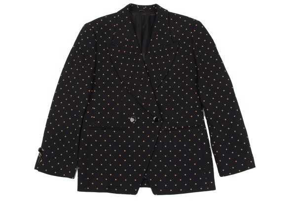 KENZO Dot Print Wool Cutaway Jacket Black Size M