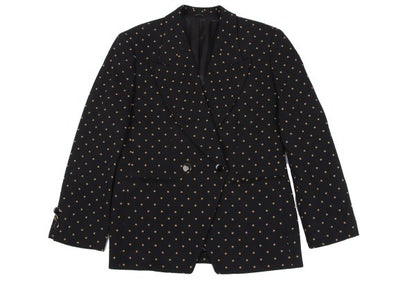 KENZO Dot Print Wool Cutaway Jacket Black Size M