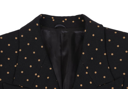 KENZO Dot Print Wool Cutaway Jacket Black Size M