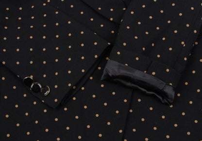 KENZO Dot Print Wool Cutaway Jacket Black Size M