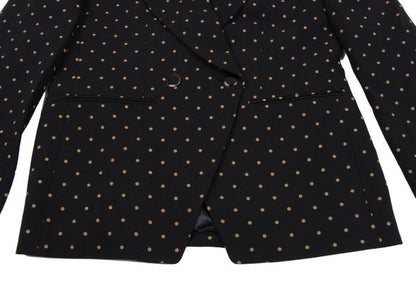 KENZO Dot Print Wool Cutaway Jacket Black Size M