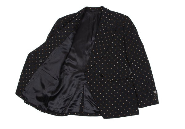 KENZO Dot Print Wool Cutaway Jacket Black Size M