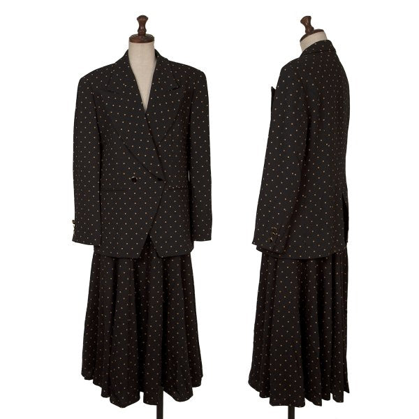 KENZO Dot Print Wool Cutaway Jacket Black Size M