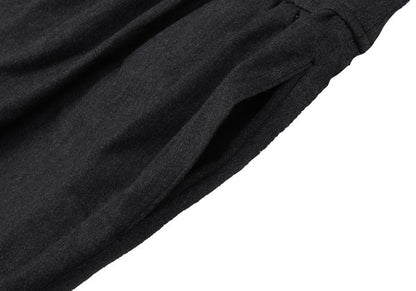 KENZO Wool Tuck A-Line Midi Skirt Gray Size M