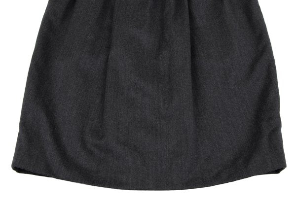 KENZO Wool Tuck A-Line Midi Skirt Gray Size M