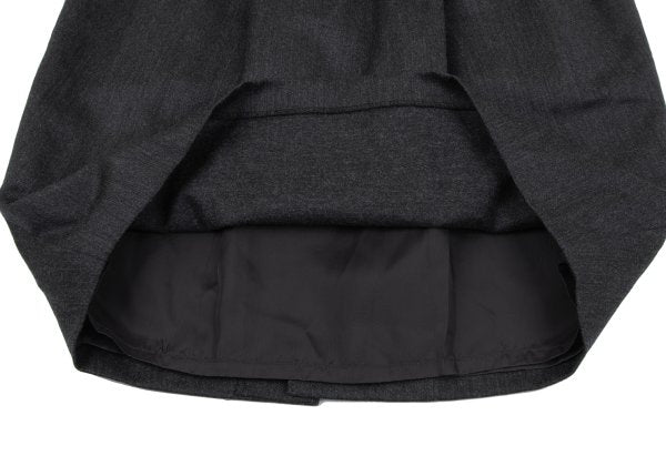 KENZO Wool Tuck A-Line Midi Skirt Gray Size M