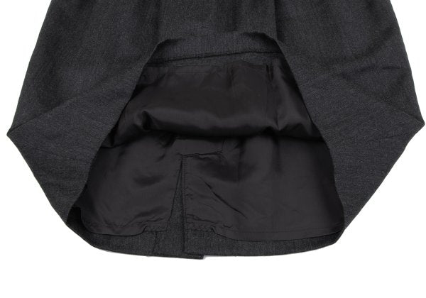 KENZO Wool Tuck A-Line Midi Skirt Gray Size M