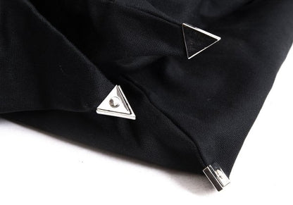 Y's Metal Embellished Cotton Shoulder Bag