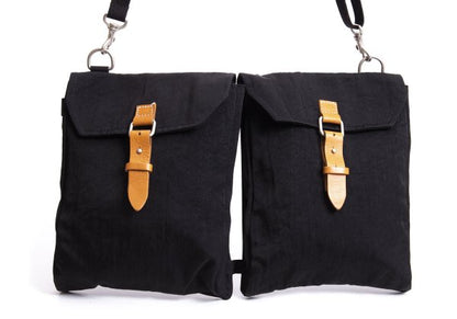 Y's Black Nylon Leather Shoulder Bag