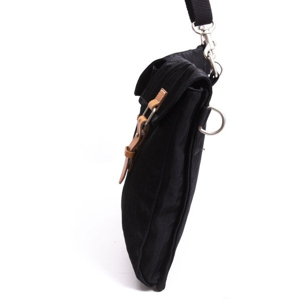 Y's Black Nylon Leather Shoulder Bag