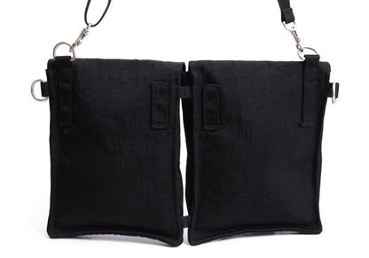 Y's Black Nylon Leather Shoulder Bag
