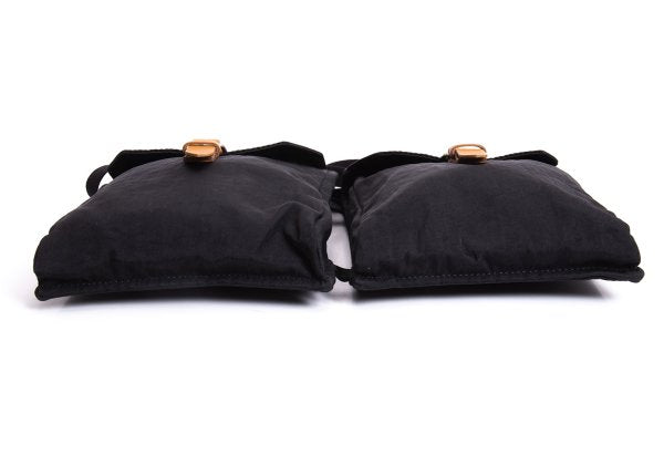 Y's Black Nylon Leather Shoulder Bag