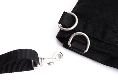 Y's Black Nylon Leather Shoulder Bag