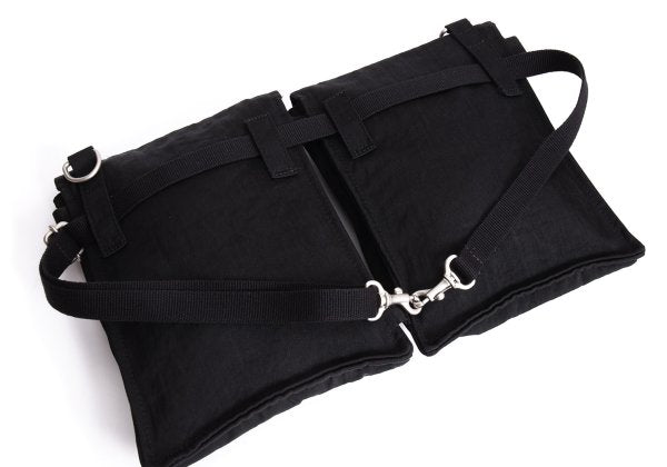 Y's Black Nylon Leather Shoulder Bag