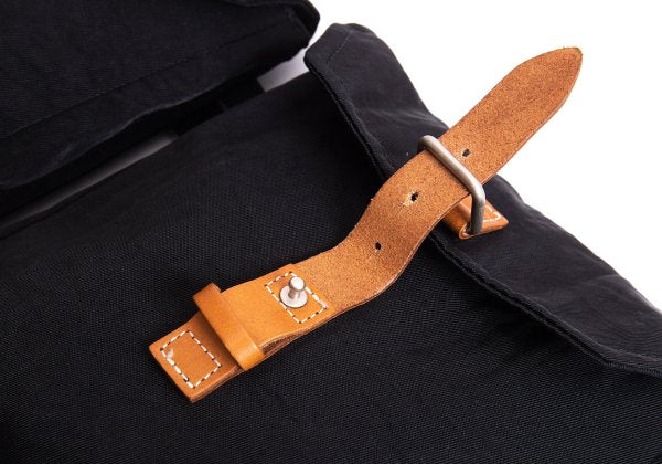 Y's Black Nylon Leather Shoulder Bag