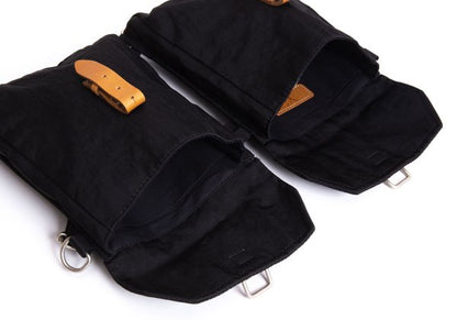 Y's Black Nylon Leather Shoulder Bag