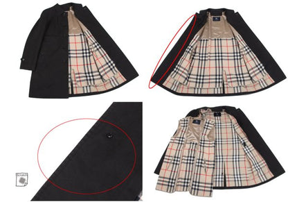BURBERRY LONDON Nova Check Detach Liner Coat Black Size LL