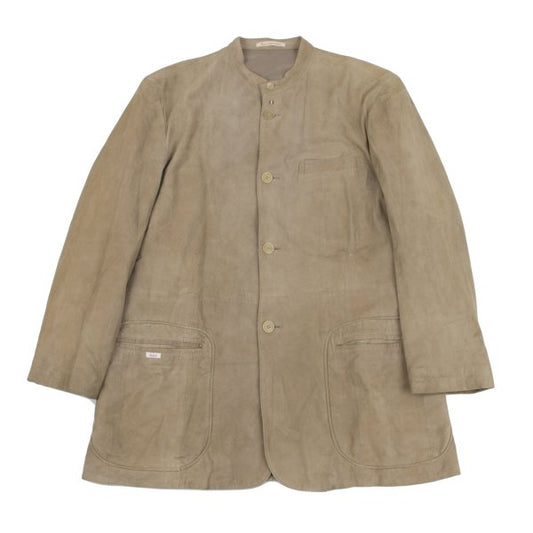 Papas Lamb Suede Stand Collar Jacket Beige Size L