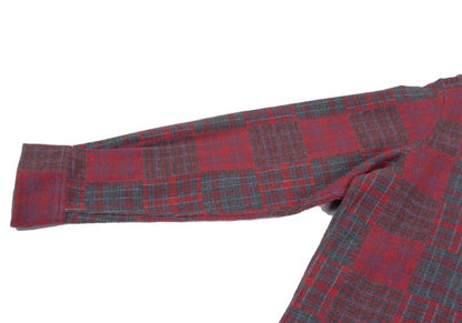 Papas Crazy Check Cotton Flannel Long Sleeve Shirt Red Size 50L