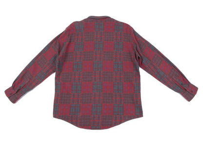 Papas Crazy Check Cotton Flannel Long Sleeve Shirt Red Size 50L