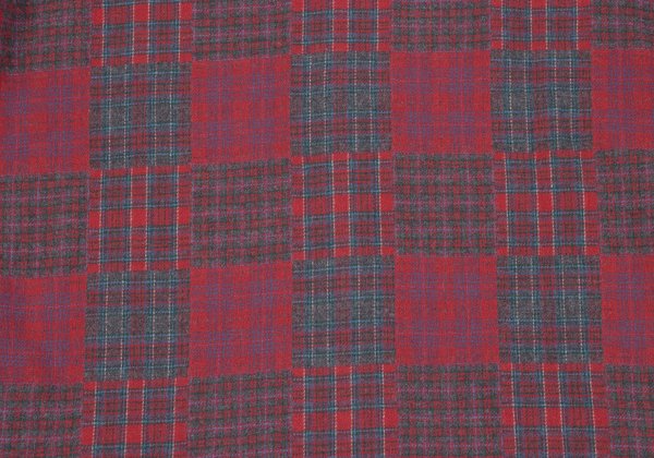 Papas Crazy Check Cotton Flannel Long Sleeve Shirt Red Size 50L