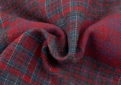 Papas Crazy Check Cotton Flannel Long Sleeve Shirt Red Size 50L