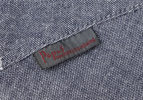 Papas Chambray Embroidered Zip Hoodie Blue Size 50L
