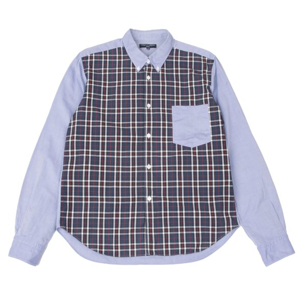 COMME des GARCONS HOMME Check Panel Button Shirt Blue Size S
