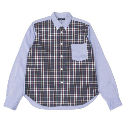 COMME des GARCONS HOMME Check Panel Button Shirt Blue Size S