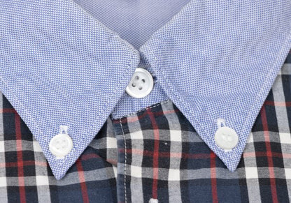 COMME des GARCONS HOMME Check Panel Button Shirt Blue Size S