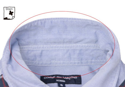 COMME des GARCONS HOMME Check Panel Button Shirt Blue Size S