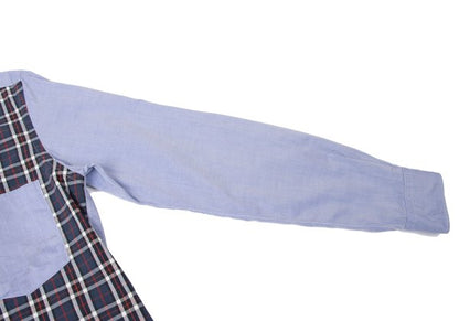 COMME des GARCONS HOMME Check Panel Button Shirt Blue Size S