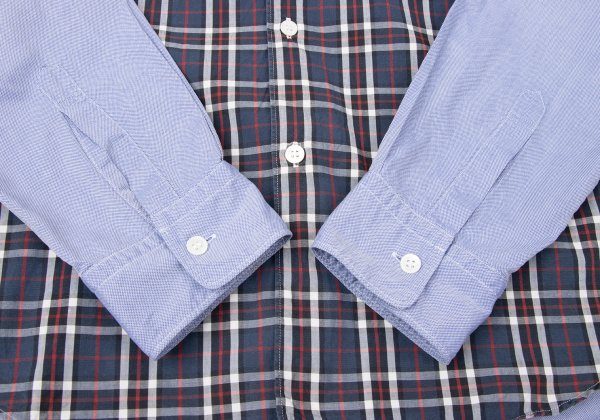 COMME des GARCONS HOMME Check Panel Button Shirt Blue Size S