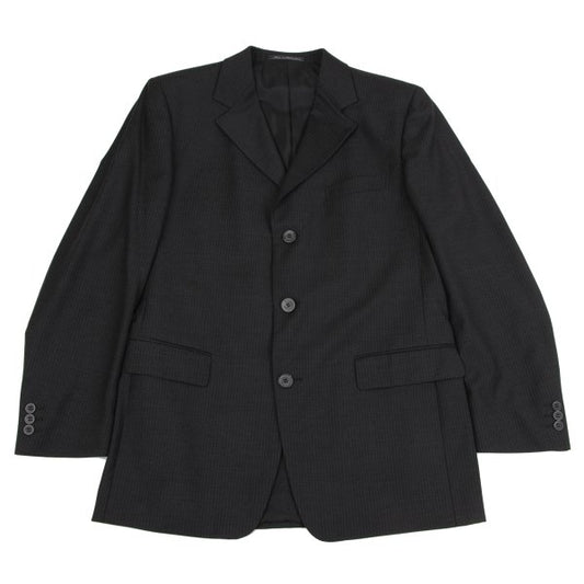 GIANNI VERSACE Wool Pinstripe 3-Button Dark Gray Jacket Size 52