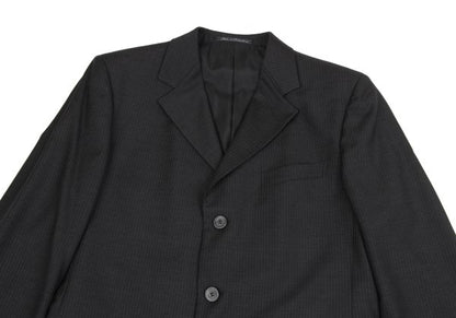 GIANNI VERSACE Wool Pinstripe 3-Button Dark Gray Jacket Size 52
