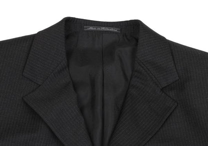 GIANNI VERSACE Wool Pinstripe 3-Button Dark Gray Jacket Size 52