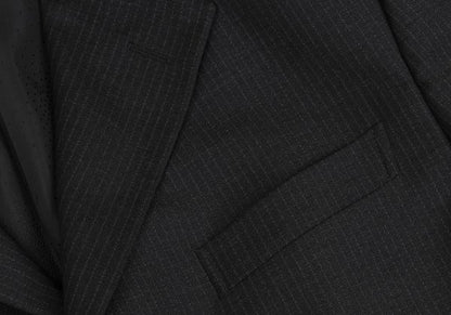 GIANNI VERSACE Wool Pinstripe 3-Button Dark Gray Jacket Size 52