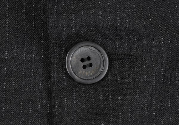 GIANNI VERSACE Wool Pinstripe 3-Button Dark Gray Jacket Size 52