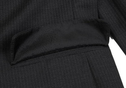 GIANNI VERSACE Wool Pinstripe 3-Button Dark Gray Jacket Size 52