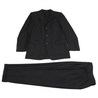 GIANNI VERSACE Wool Pinstripe 3-Button Dark Gray Jacket Size 52