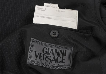 GIANNI VERSACE Wool Pinstripe 3-Button Dark Gray Jacket Size 52