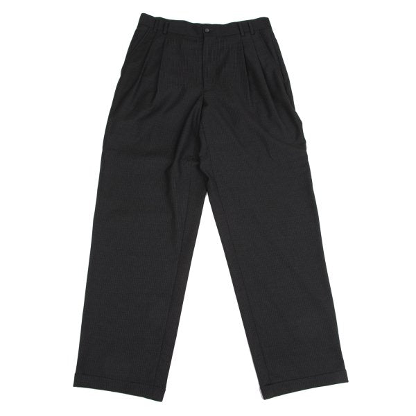 GIANNI VERSACE Wool Pinstripe Double Dark Gray Pants Size 50