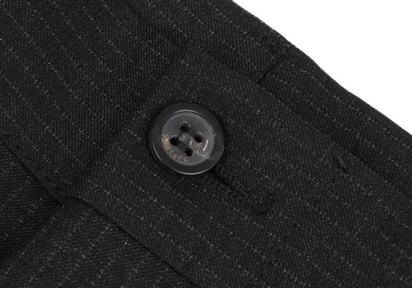 GIANNI VERSACE Wool Pinstripe Double Dark Gray Pants Size 50