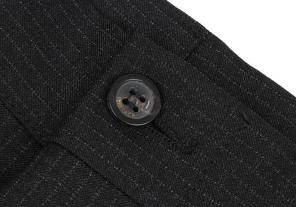 GIANNI VERSACE Wool Pinstripe Double Dark Gray Pants Size 50