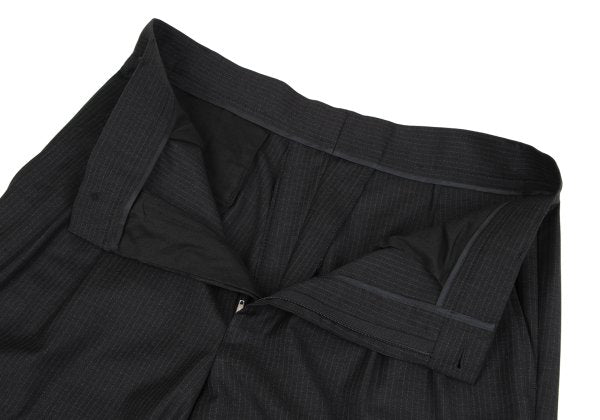 GIANNI VERSACE Wool Pinstripe Double Dark Gray Pants Size 50