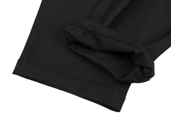 GIANNI VERSACE Wool Pinstripe Double Dark Gray Pants Size 50