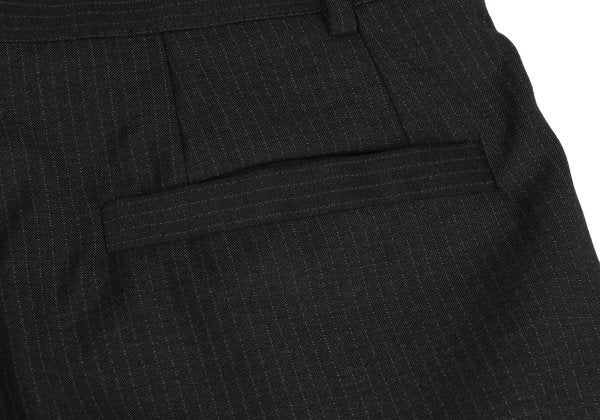 GIANNI VERSACE Wool Pinstripe Double Dark Gray Pants Size 50