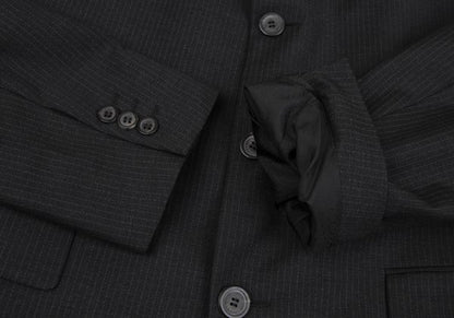 GIANNI VERSACE Wool Pinstripe Suit Dark Gray Size 52